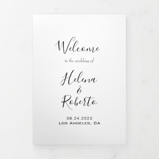 Calligraphie Formal Tripli Wedding Programme (Page de couverture)