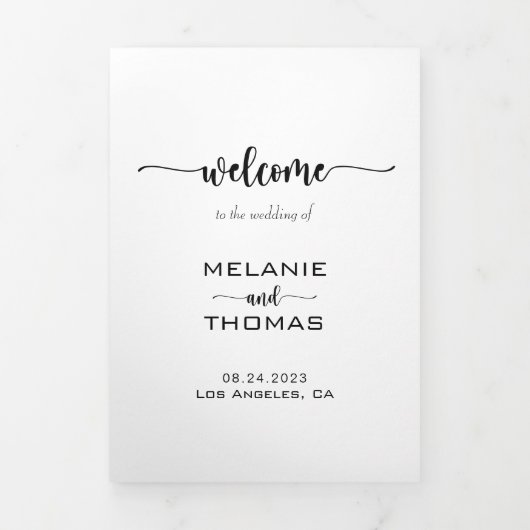 Calligraphie Formelle Simple Programme de Mariage  (Page de couverture)