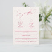 Calligraphie Funny moderne Carte RSVP blanche & Ma (Debout devant)