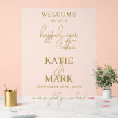 Calligraphie Gelée Heureusement Jamais Après Or (Mariage)
