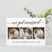 Calligraphie Gold 3 Mariage photo Faire-part Card (Debout devant)