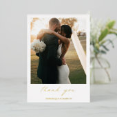 Calligraphie Gold Foil Mariage photo Carte de reme (Debout devant)