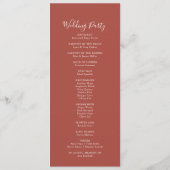 Calligraphie Graceful Floral Wedding Programme (Dos)