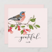 Calligraphie Grateful Carte de remerciements (Devant / Derrière)