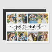 Calligraphie Heart 8 Photo Just Married Magnet Car (Devant / Derrière)