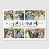 Calligraphie Heart 8 Photo Just Married Magnet Car (Devant)