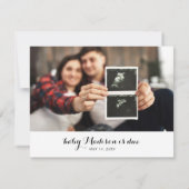 Calligraphie Hello Photo Baby Faire-part Card (Dos)