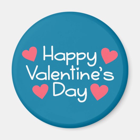 Calligraphie Heureuse Sainte-Valentin | Magnet (Devant)