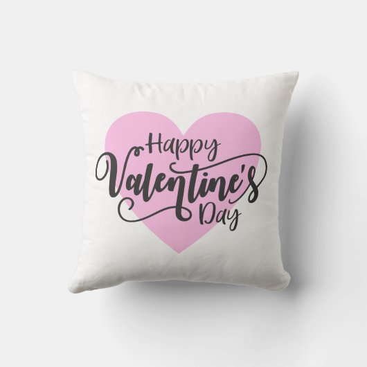 Calligraphie Heureuse Sainte-Valentin | Oreiller (Verso)