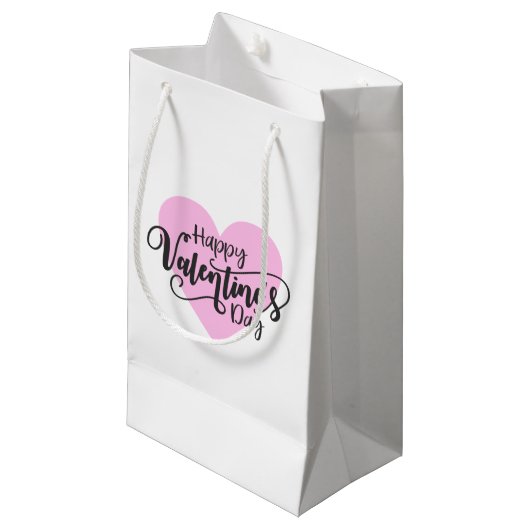 Calligraphie Heureuse Sainte-Valentin | Sac cadeau (Devant Angle)