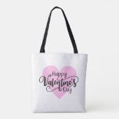 Calligraphie Heureuse Sainte-Valentin | SAC FOURRE (Dos)