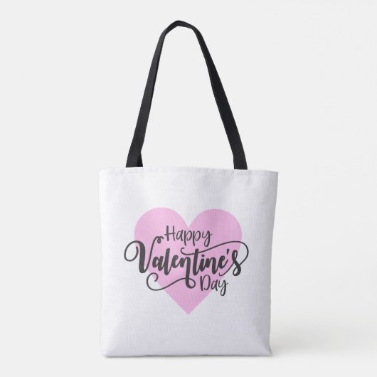 Calligraphie Heureuse Sainte-Valentin | SAC FOURRE (Dos)