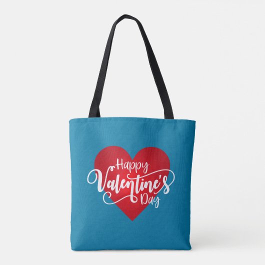 Calligraphie Heureuse Sainte-Valentin | SAC FOURRE (Dos)