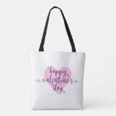 Calligraphie Heureuse Sainte-Valentin | SAC FOURRE (Dos)