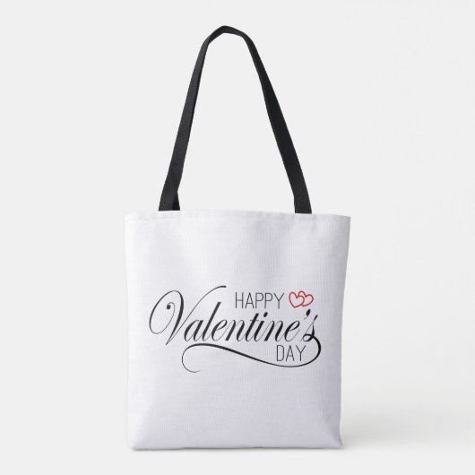 Calligraphie Heureuse Sainte-Valentin | SAC FOURRE (Dos)