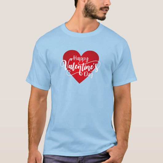 Calligraphie Heureuse Sainte-Valentin | T-shirt (Devant)