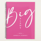 Calligraphie Hot Pink Big Plans 2024 Planner (Devant)
