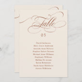 Calligraphie intemporelle Terracotta carte de sièg (Devant / Derrière)