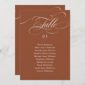 Calligraphie intemporelle Terracotta carte de sièg (Devant / Derrière)