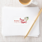 Calligraphie Joyeux Noël botanique saint Étiquette (En situation)