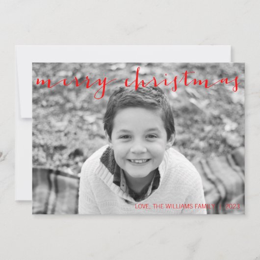 Calligraphie Joyeux Noël Carte photo horizontal (Devant)