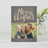 Calligraphie Joyeux Noël Photo Cartes de Noël (Debout devant)