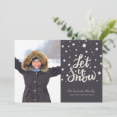 Calligraphie laissez-le neiger photo carte de vaca (Debout devant)