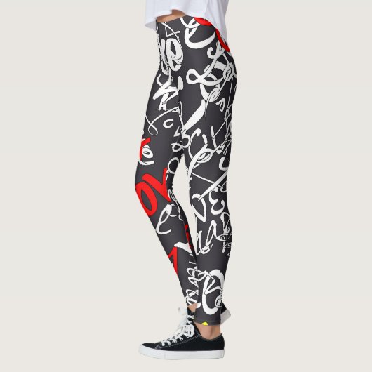 Calligraphie Love Yoga Leggings (Gauche)