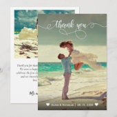 Calligraphie lunaire Carte de remerciements photo  (Devant / Derrière)