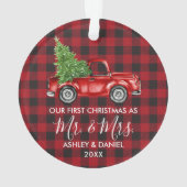 Calligraphie M. Mme Christmas Camion Rouge Plaid (dos)