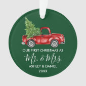 Calligraphie M. Mme Christmas Red Truck Green (devant)