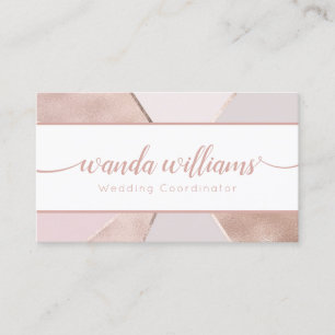 Calligraphie manuscrite Rose Foil Carte de visite
