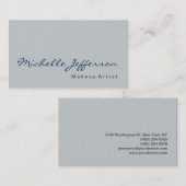 Calligraphie Maquillage gris Carte de visite (Devant / Derrière)
