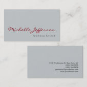 Calligraphie Maquillage gris Carte de visite (Devant / Derrière)