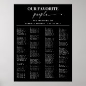 Calligraphie Mariage alphabétique Tableau de siège (Devant)