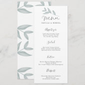 Calligraphie Mariage botanique Menu (Devant / Derrière)