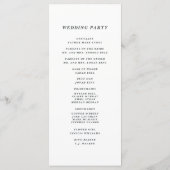 Calligraphie Mariage Ceremony Programme | Noir (Dos)