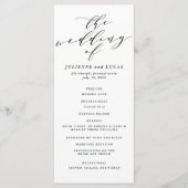 Calligraphie Mariage Ceremony Programme | Noir (Devant)