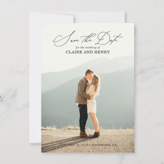 Calligraphie Mariage Enregistrer la carte Date (Devant)