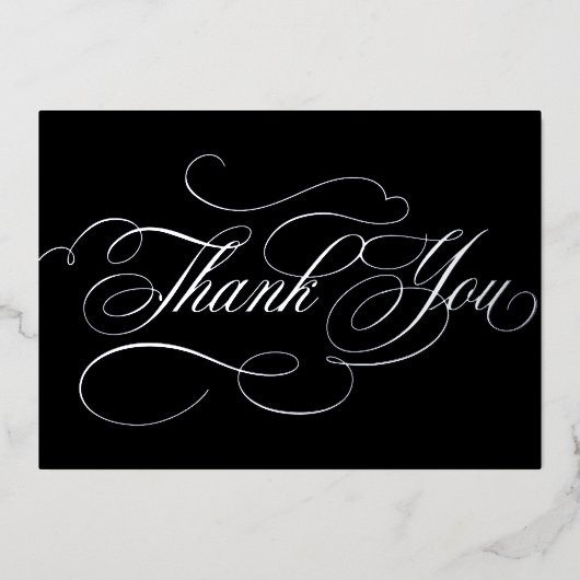 Calligraphie mariage intemporel Argent Carte de re (Recto)