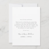 Calligraphie Mariage noir et blanc Carte de remerc (Dos)