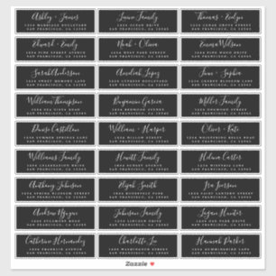 Calligraphie Mariage noir Étiquettes de adresse in