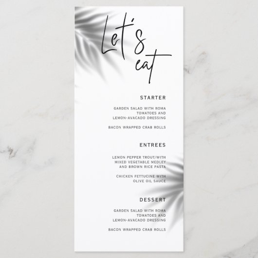 Calligraphie Mariage rustique Dîners Menu (Devant)