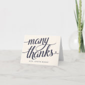 Calligraphie marine et crème Merci personnalisé (Devant)