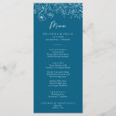 Calligraphie Marine Fleur sauvage Dîner Menu (Devant)