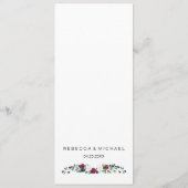 Calligraphie Menu aquarelle cadre floral modèle (Dos)