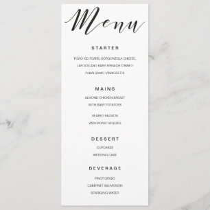 Calligraphie Menu noir et blanc modèle
