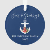 Calligraphie Mer et Salutations Poinsettia Ancre (dos)