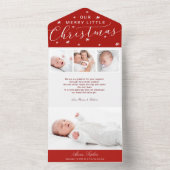 Calligraphie mignonne 4 Photos Faire-part de naiss (À l'intérieur)