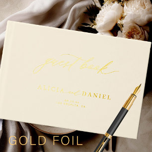 Calligraphie minimale en feuille d'or luxe mariage
